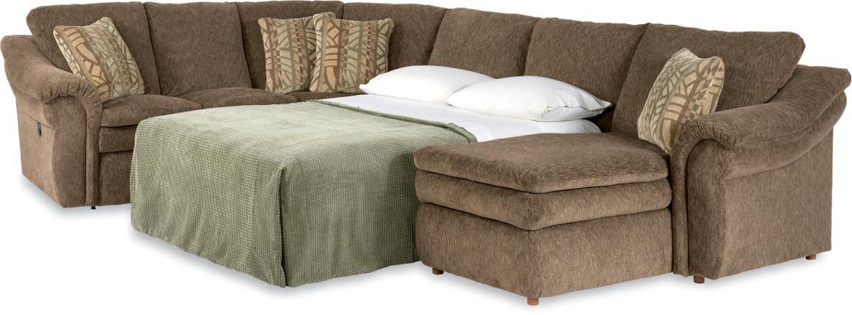 LaZBoy Devon 4 Piece Sectional Sofa with RAS Chaise and Full Sleeper